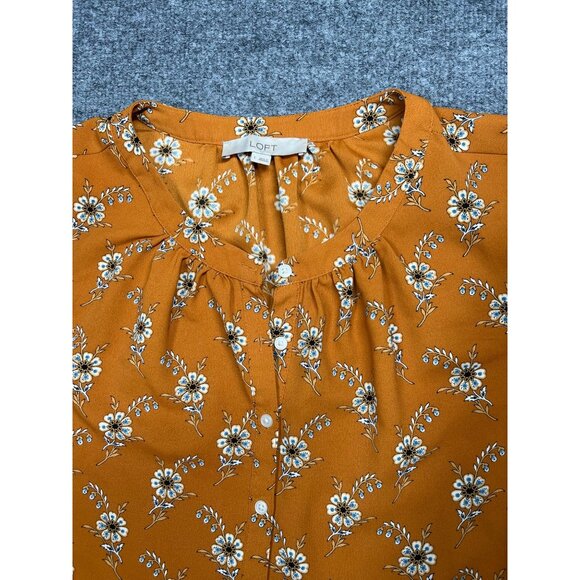 LOFT Women's Floral Print Long Sleeve Mini Dress With tie L fall look - Picture 1 of 8